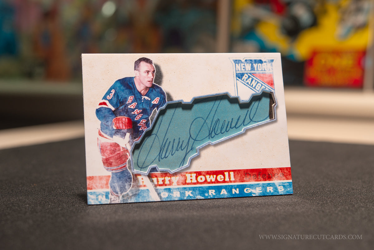 Harry Howell New York Rangers 1954 Topps Signature Cut Card