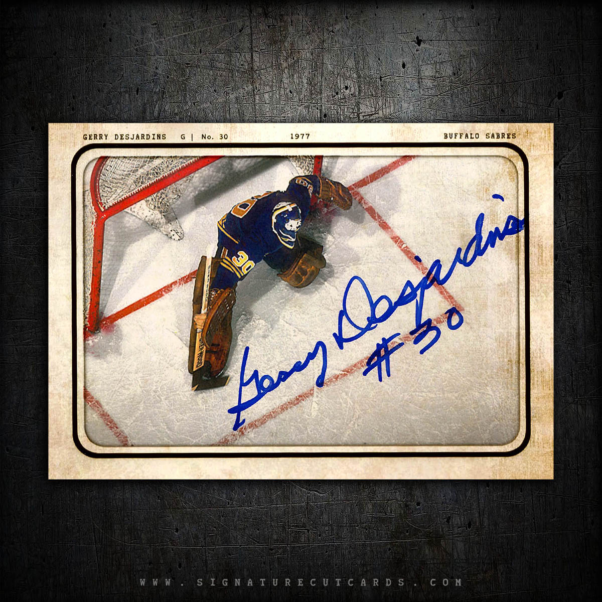 Gerry Desjardins Buffalo Sabres AP Wirephoto Authentic Hand Signed Card *artist proof