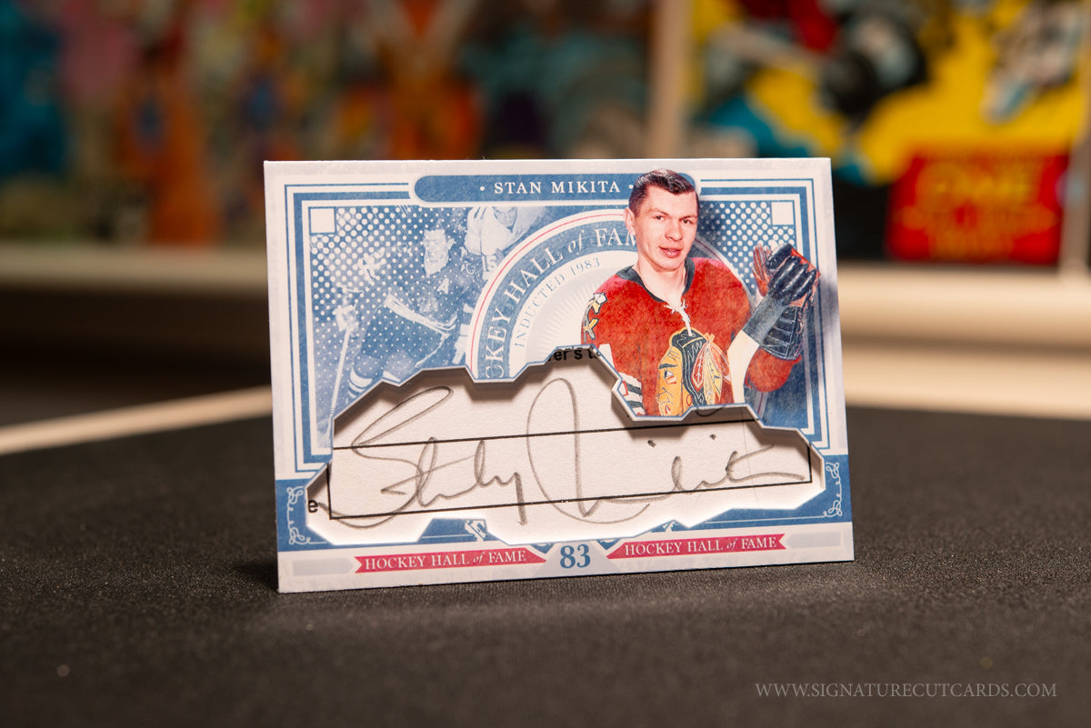 Stan Mikita Chicago Blackhawks HHOF Class Of Signature Cut Card