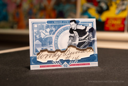 Woody Dumart Boston Bruins HHOF Class Of Signature Cut Card