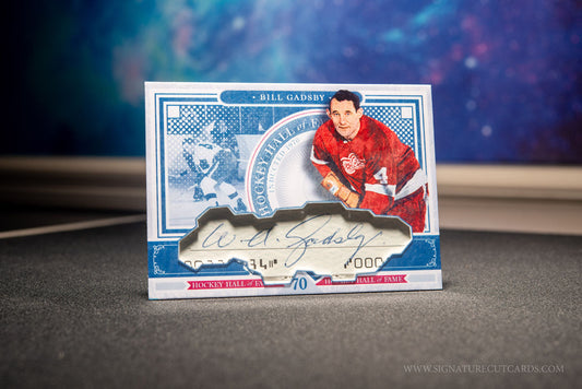 Bill Gadsby Detroit Red Wings HHOF Class of Signature Cut Card