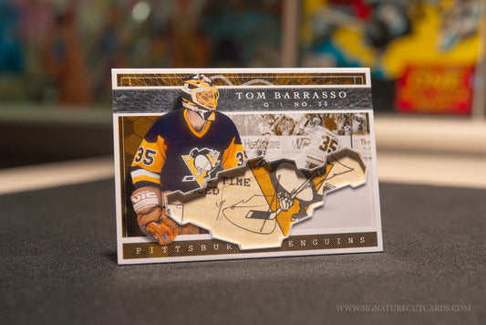 Tom Barrasso Pittsburgh Penguins Expansion Era Signature Cut Card