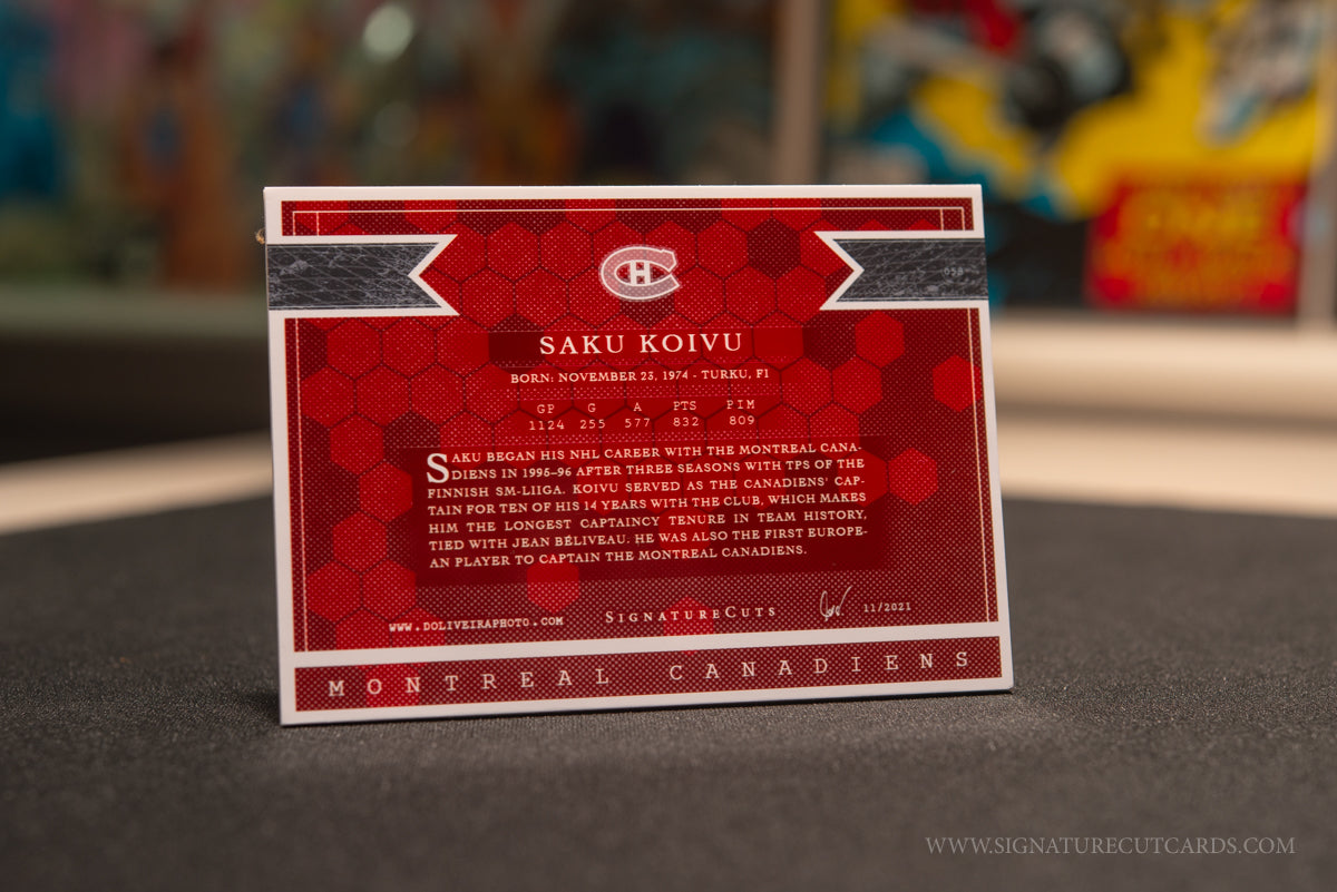 Saku Koivu Montreal Canadiens Expansion Era Signature Cut Card