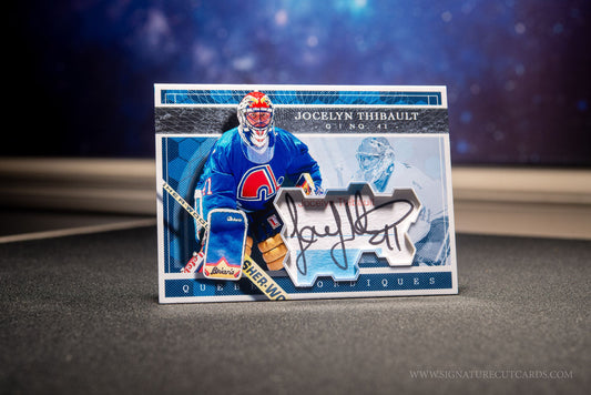 Jocelyn Thibault Quebec Nordiques Expansion Era Signature Cut Card