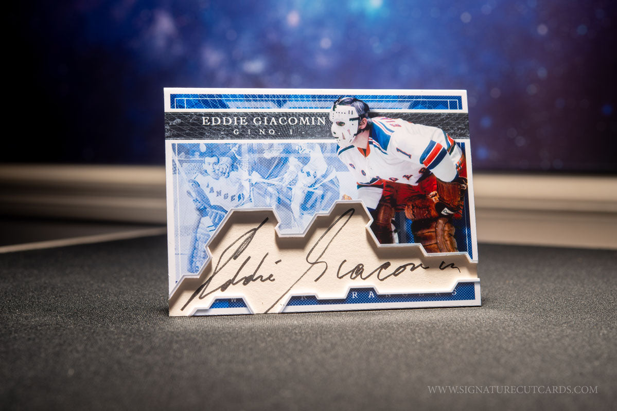 Eddie Giacomin New York Rangers Expansion Era Signature Cut Card