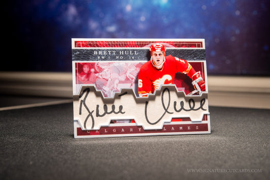 Brett Hull Calgary Flames Expansion Era Signature Cut Card