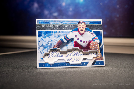 Gilles Villemure New York Rangers Expansion Era Signature Cut Card