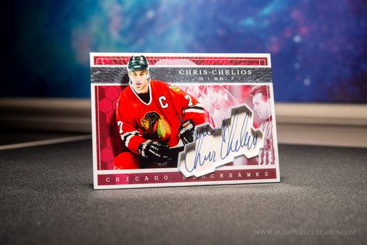 Chris Chelios Chicago Blackhawks Expansion Era Signature Cut Card