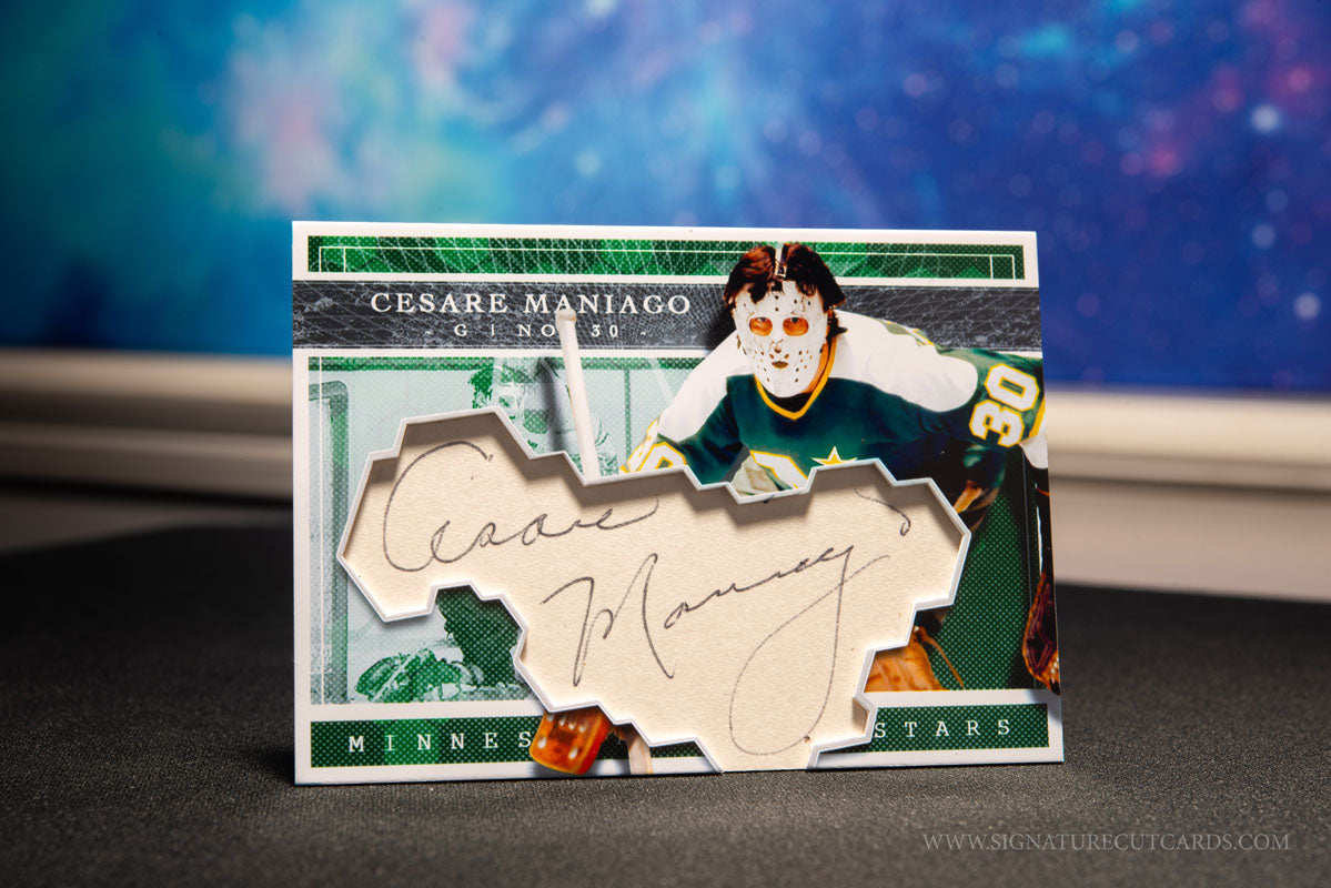 Cesare Maniago Minnesota North Stars Expansion Era Signature Cut Card