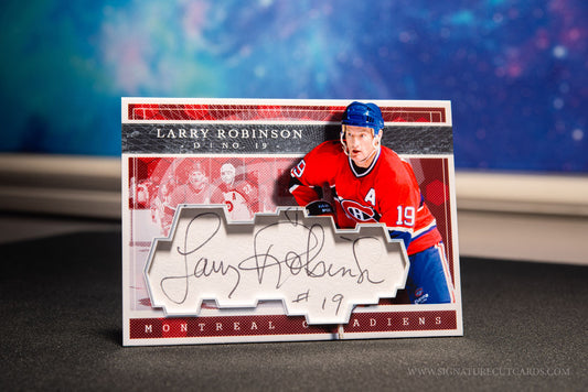 Lary Robinson Montreal Canadiens Expansion Era Signature Cut Card