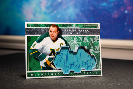 Elmer Vasko Minnesota North Stars Expansion Era Signature Cut Card