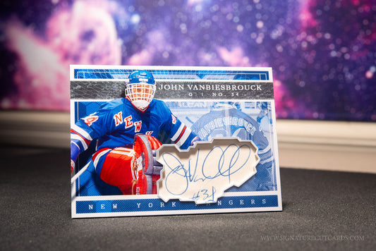 John Vanbiesbrouck New York Rangers Expansion Era Signature Cut Card