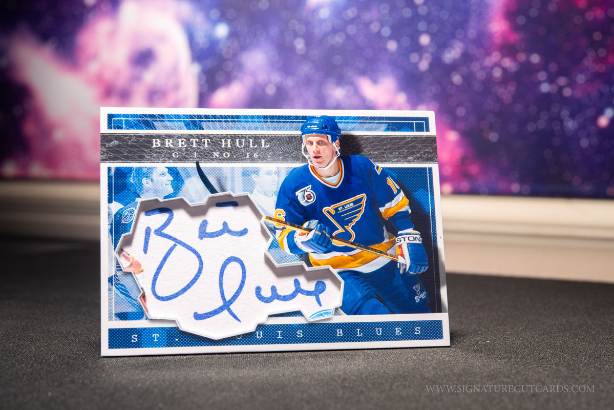 Brett Hull St. Louis Blues Expansion Era Signature Cut Card