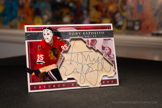 Tony Esposito Chicago Blackhawks Expansion Era Signature Cut Card