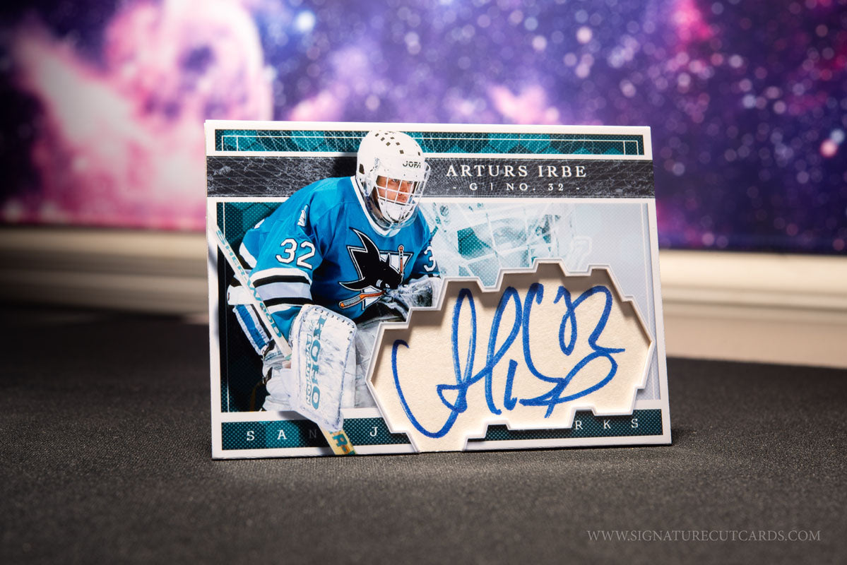 Arturs Irbe San Jose Sharks Expansion Era Signature Cut Card