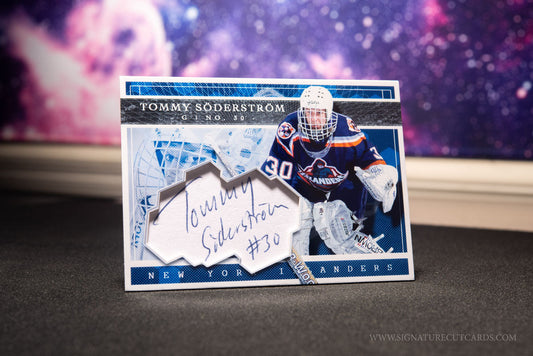 Tommy Soderstrom New York Islanders Expansion Era Signature Cut Card