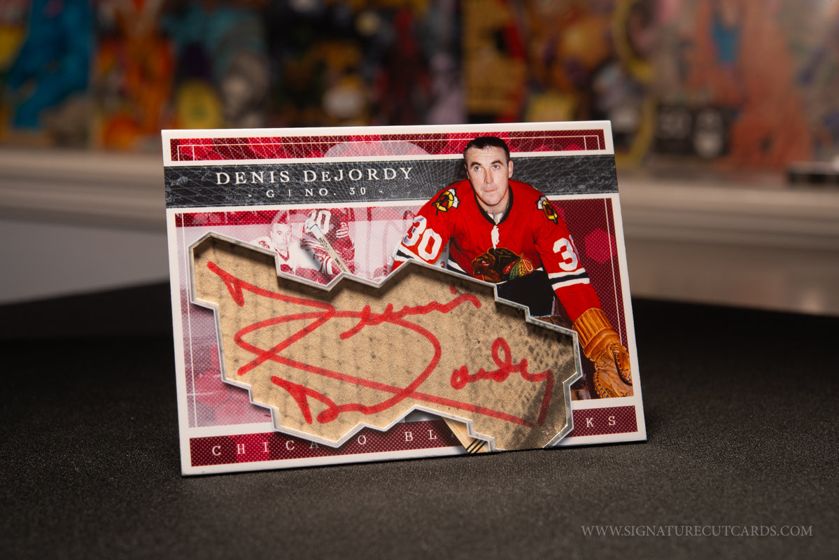 Denis DeJordy Chicago Blackhawks Expansion Era Signature Cut Card