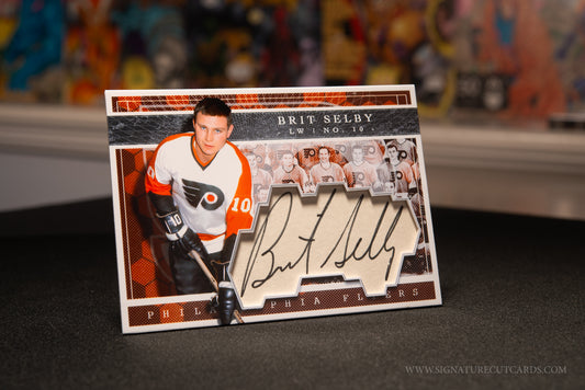 Brit Selby Philadelphia Flyers Expansion Era Signature Cut Card