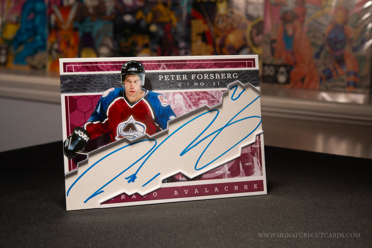 Peter Forsberg Colorado Avalanche Expansion Era Signature Cut Card *Large