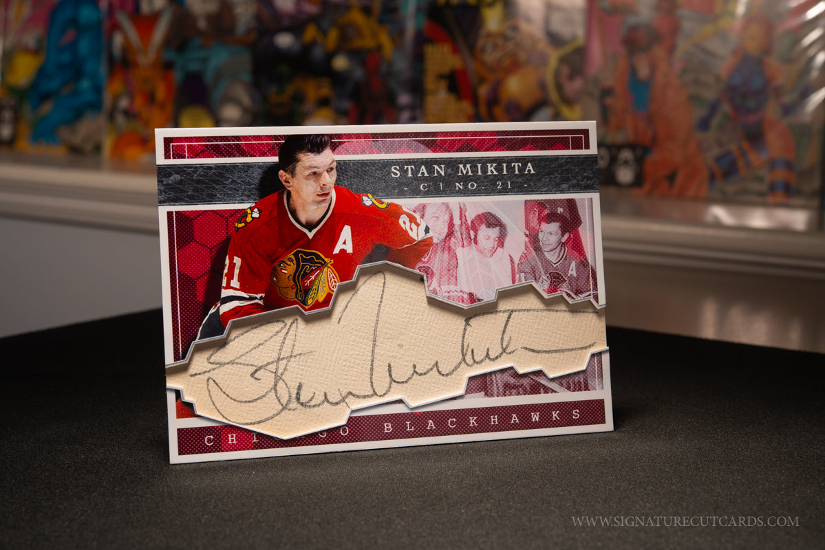 Stan Mikita Chicago Blackhawks Expansion Era Signature Cut Card *Large