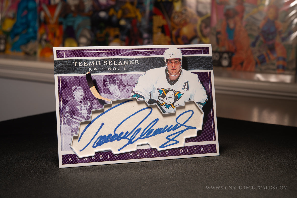 Teemu Selanne Anaheim Mighty Ducks Expansion Era Signature Cut Card *Large