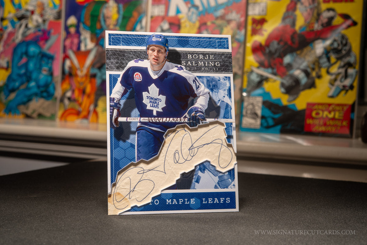 Borje Salming Toronto Maple Leafs Expansion Era Signature Cut Card *Large