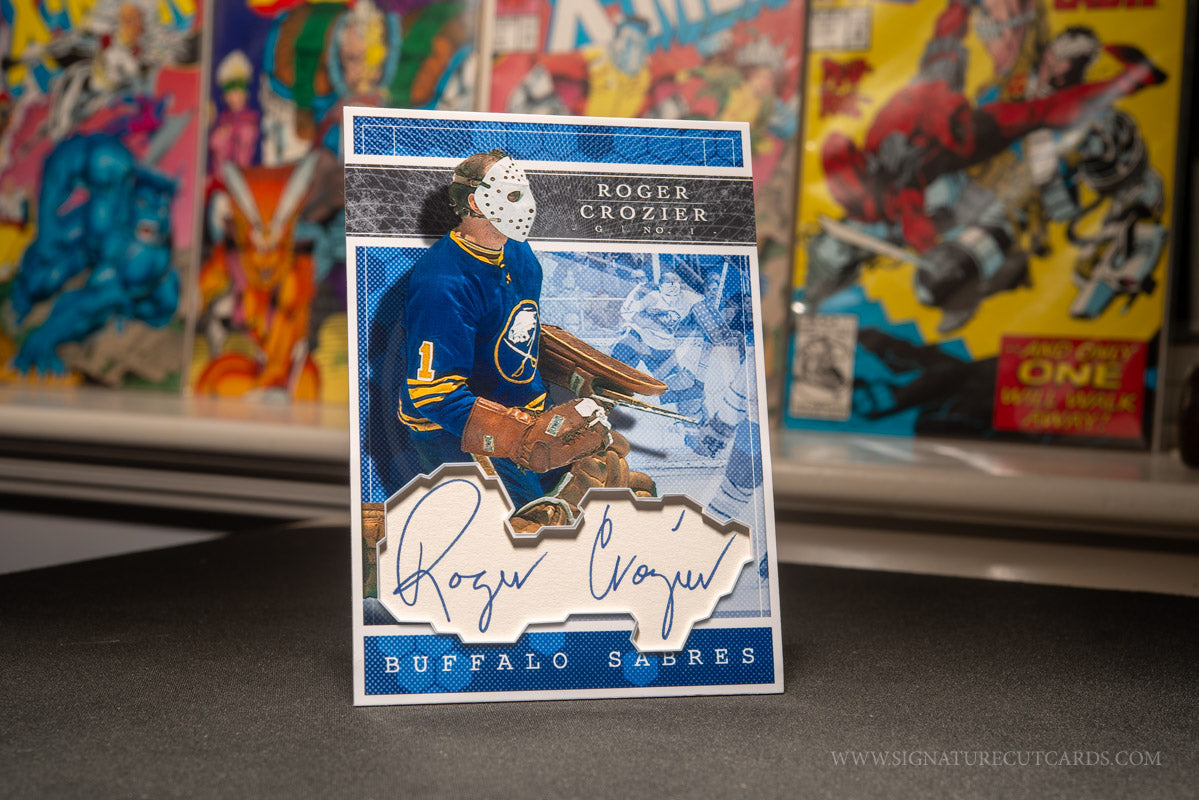 Roger Crozier Buffalo Sabres Expansion Era Signature Cut Card *Large