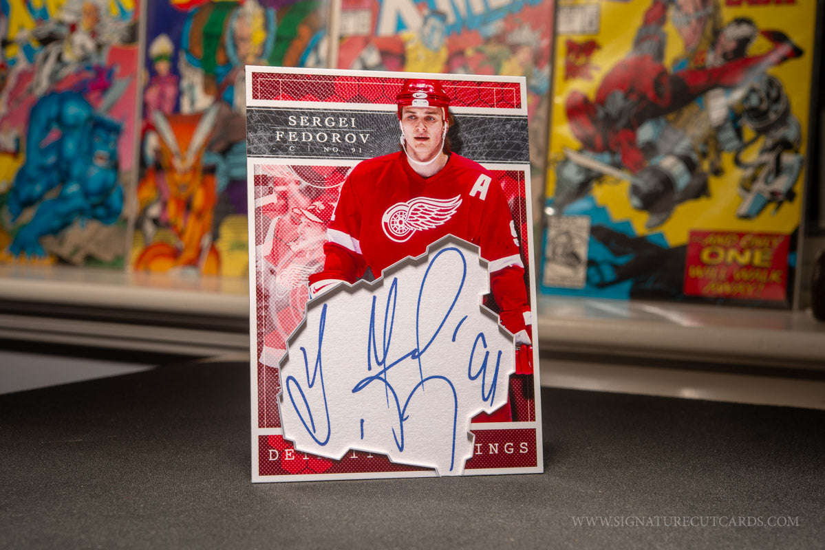 Sergei Fedorov Detroit Red Wings Expansion Era Signature Cut Card *Large