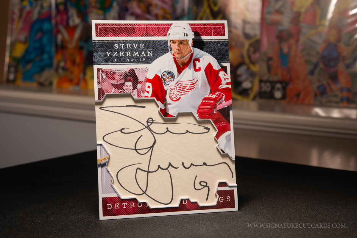 Steve Yzerman Detroit Red Wings Expansion Era Signature Cut Card *Large