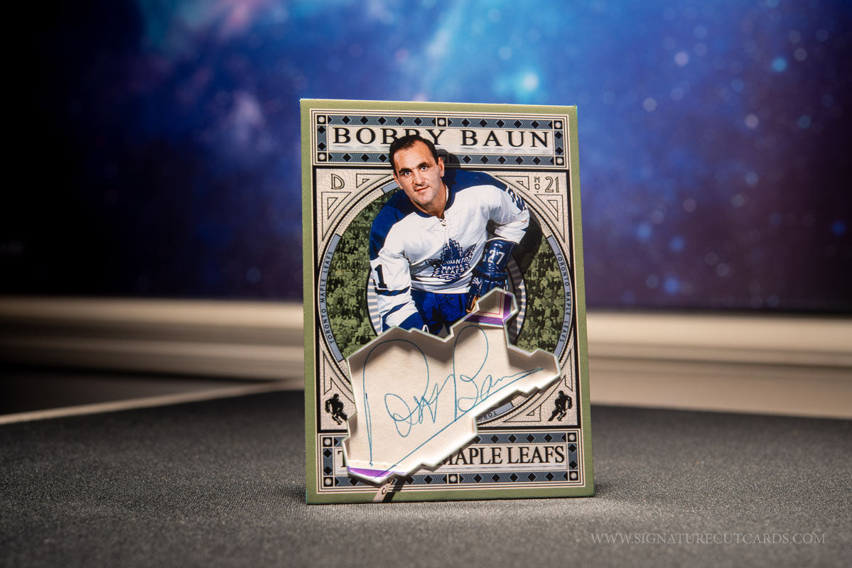 Bobby Baun Toronto Maple Leafs Expansion Era Signature Cut Card