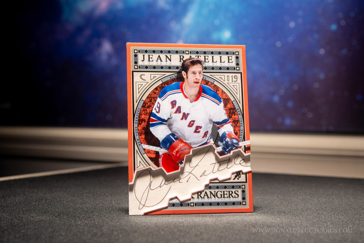 Jean Ratelle New York Rangers Expansion Era Signature Cut Card