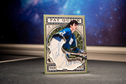 Pat Quinn Vancouver Canucks Expansion Era Signature Cut Card