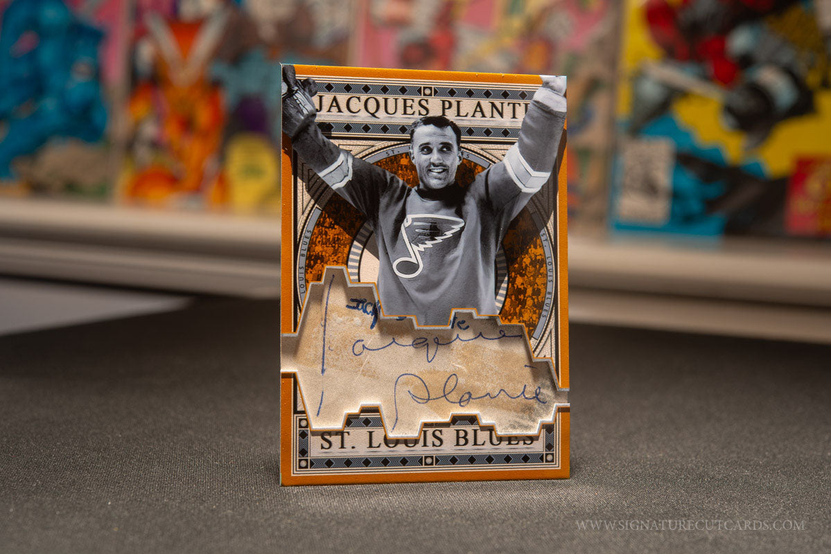 Jacques Plante St. Louis Blues Expansion Era Signature Cut Card