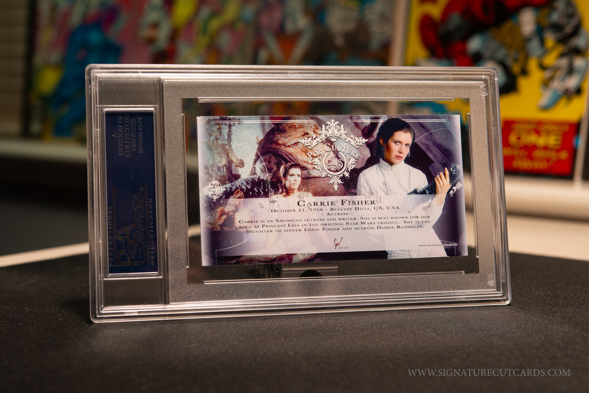 Carrie Fisher Star Wars Custom Signature Cut Card Slabbed by PSA/DNA