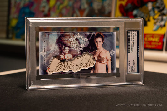 Carrie Fisher Star Wars Custom Signature Cut Card Slabbed by PSA/DNA