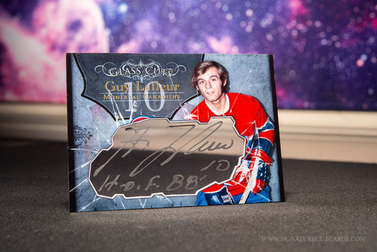 Guy Lafleur Montreal Canadiens Glass Cuts Signature Cut Card