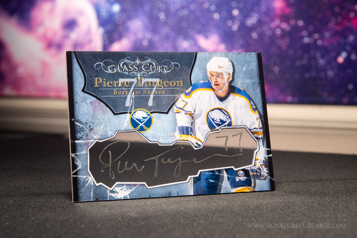 Pierre Turgeon Bufallo Sabres Glass Cuts Signature Cut Card