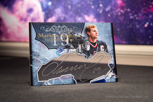 Mark Naslund Vancouver Canucks Glass Cuts Signature Cut Card