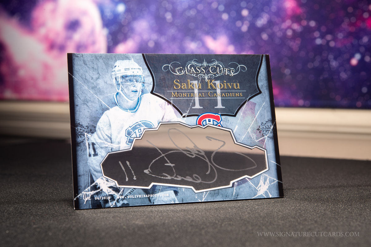 Saku Koivu Montreal Canadiens Glass Cuts Signature Cut Card