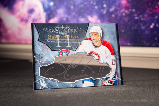 Saku Koivu Montreal Canadiens Glass Cuts Signature Cut Card