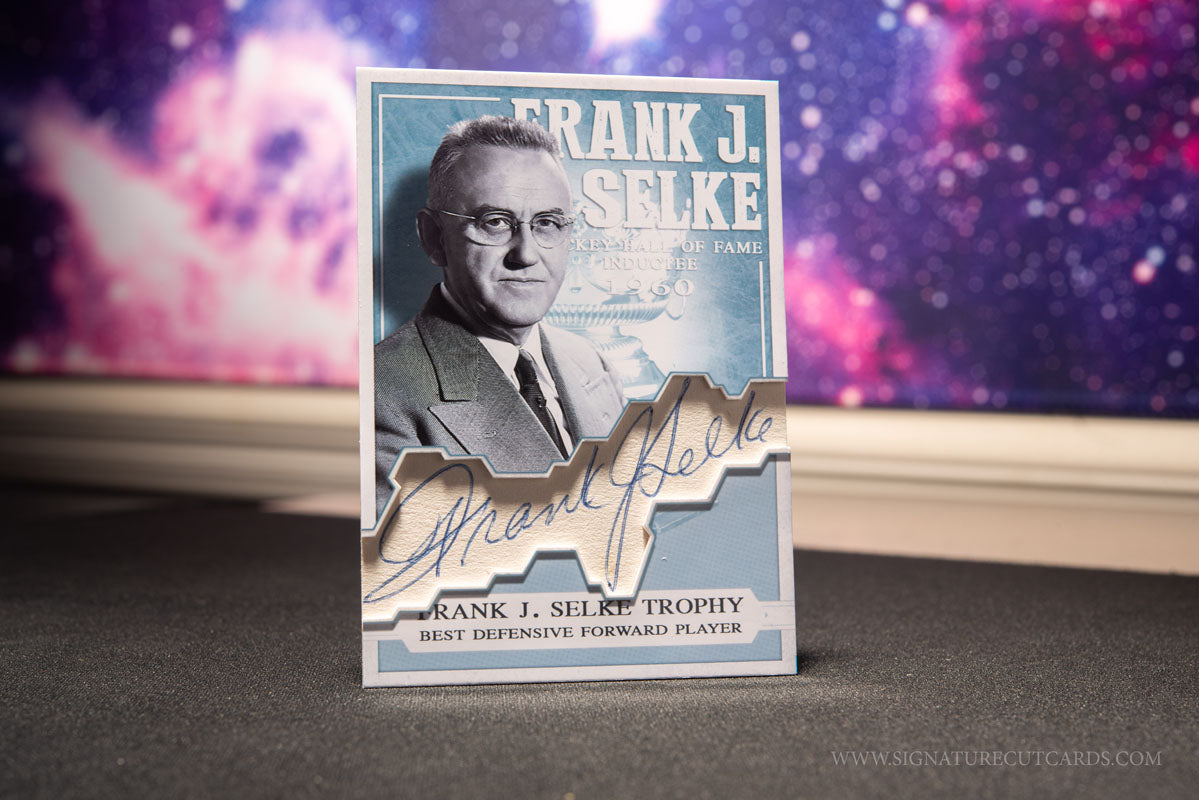 Frank J. Selke NHL Legend Hockey Trophies Signature Cut Card