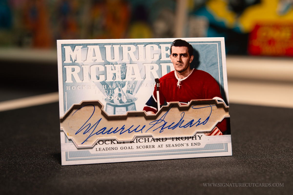 Maurice Richard Montreal Canadiens Hockey Trophies Signature Cut Card