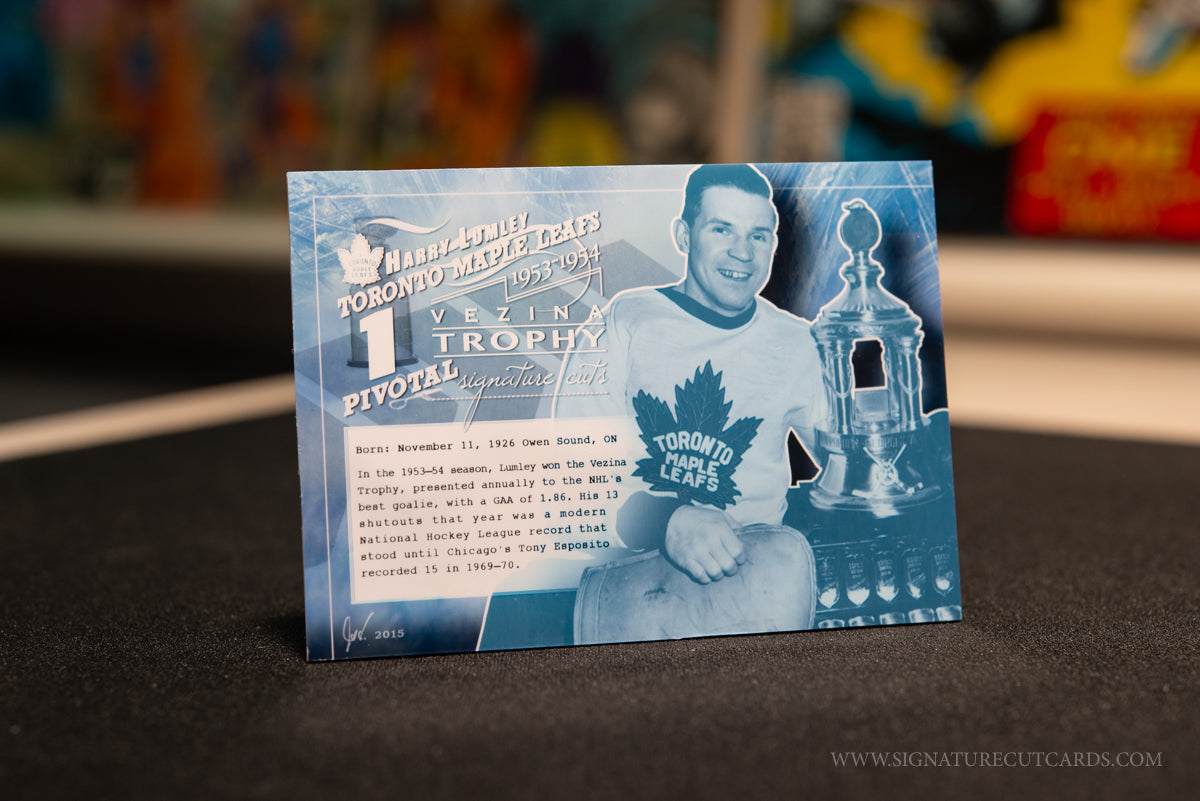 Harry Lumley Toronto Maple Leafs Pivotal Signature Cut Card