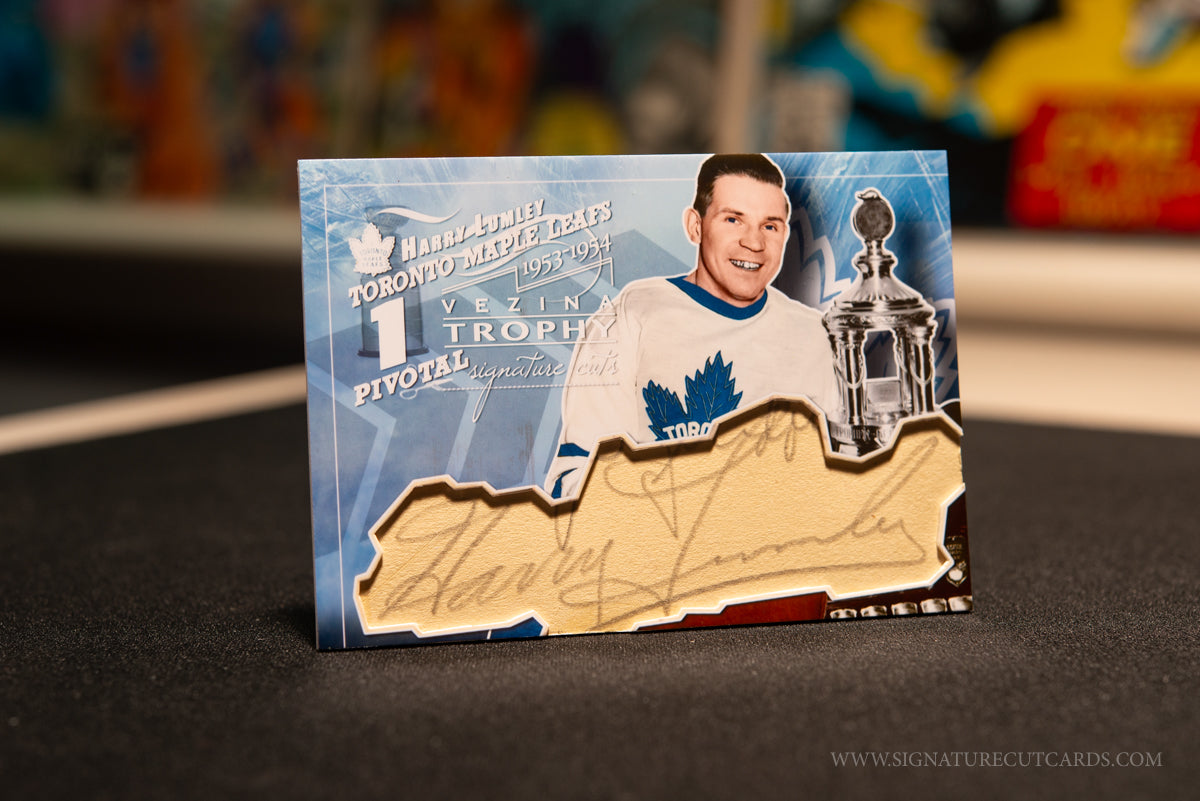 Harry Lumley Toronto Maple Leafs Pivotal Signature Cut Card