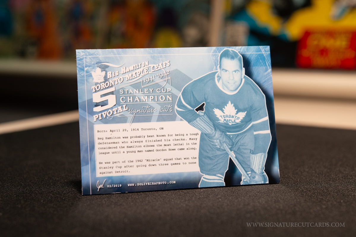 Reg Hamilton Toronto Maple Leafs Pivotal Signature Cut Card