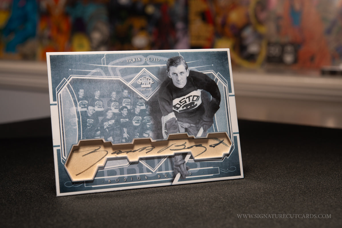 Irwin Boyd Boston Bruins Pre-Original 6 Signature Cut Card