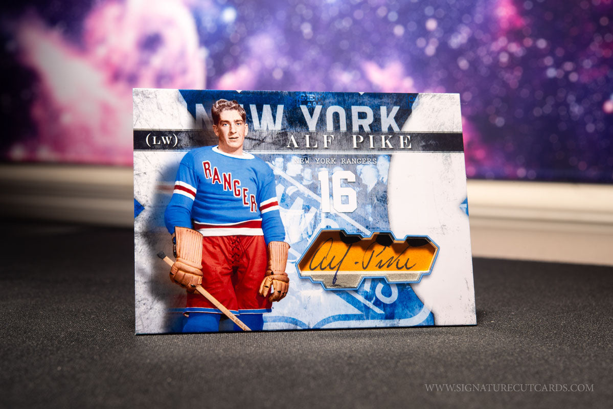 Alf Pike New York Rangers Vintage Signature Cut Card