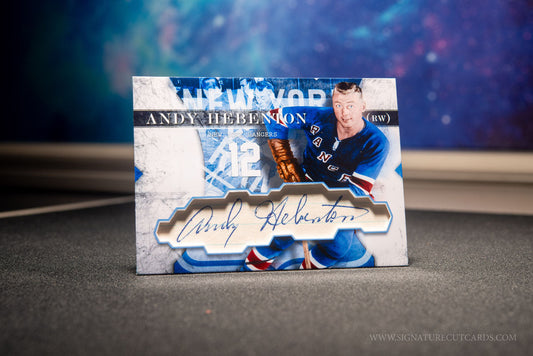 Andy Hebenton New York Rangers Vintage Signature Cut Card