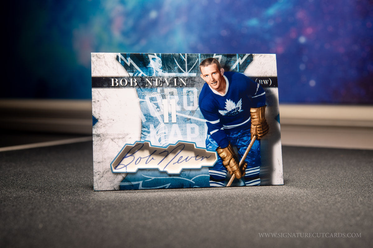 Bob Nevin Toronto Maple Leafs Vintage Signature Cut Card