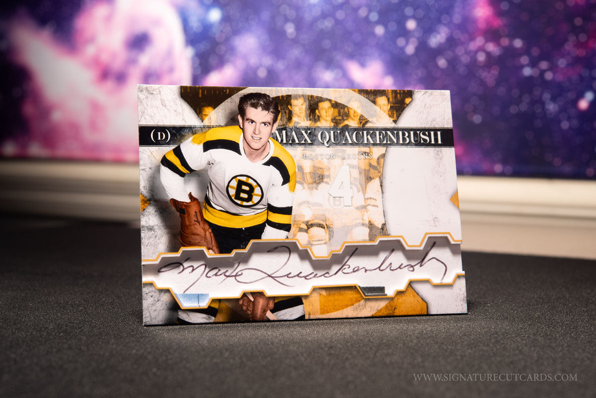 Max Quackenbush Boston Bruins Vintage Signature Cut Card